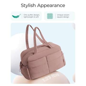 BAGSMART Stylish 31L Gym Bag for Women - Travel Duffle Tote