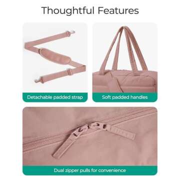 BAGSMART Stylish 31L Gym Bag for Women - Travel Duffle Tote