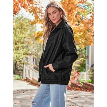 Stylish Womens Oversized Faux Leather Jacket Online