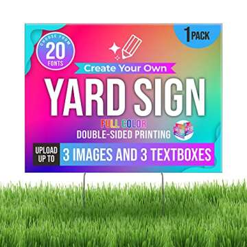 24x18" Double Sided Custom Yard Sign with Metal Stakes, Personalized Full Color Corrugated Yard Sign...