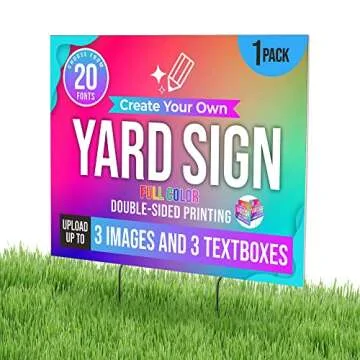24x18" Double Sided Custom Yard Sign with Metal Stakes, Personalized Full Color Corrugated Yard Sign for Outdoors, Front and Back Custom Printed Personalized Lawn Signs, 1-Pack (Design 5)