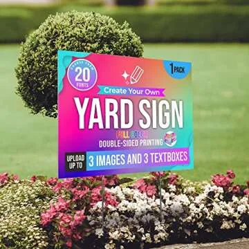 24x18" Double Sided Custom Yard Sign with Metal Stakes, Personalized Full Color Corrugated Yard Sign for Outdoors, Front and Back Custom Printed Personalized Lawn Signs, 1-Pack (Design 5)