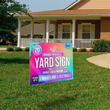 24x18" Double Sided Custom Yard Sign with Metal Stakes, Personalized Full Color Corrugated Yard Sign for Outdoors, Front and Back Custom Printed Personalized Lawn Signs, 1-Pack (Design 5)