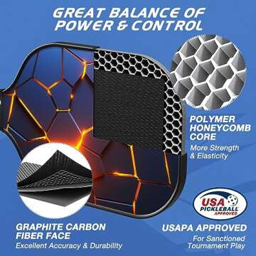 Gonex Pickleball Paddles, USAPA Approved Graphite Pickleball Rackets with Comfort Grip, Carbon Fiber...