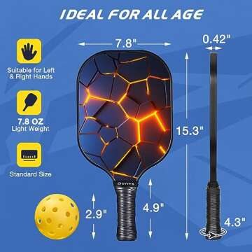 Gonex Pickleball Paddles, USAPA Approved Graphite Pickleball Rackets with Comfort Grip, Carbon Fiber Pickleball Set of 2/4 Paddles with 4 Balls, Portable Carry Bag