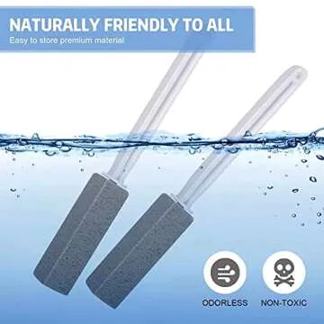 2-Pack Pumice Stone Toilet Bowl Clean Brush, with Extra Long Handle, Remove Hard Water Rings, Calcium Buildup and Rust Suitable for Cleaning Toilet, Tile, Kitchen Sink, Grill
