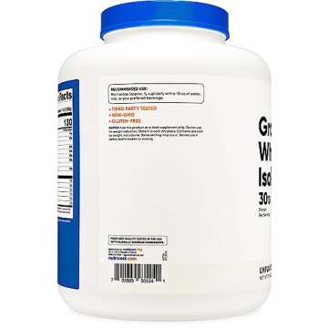 Nutricost Grass-Fed Whey Protein Isolate (Unflavored) 5LBS - rBGH Free, Non-GMO & Gluten Free