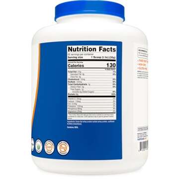 Nutricost Grass-Fed Whey Protein Isolate (Unflavored) 5LBS - rBGH Free, Non-GMO & Gluten Free