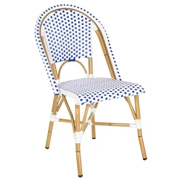 Safavieh Home Collection Hooper Indoor-Outdoor Stacking Side Chairs | Blue & White | Set of 2