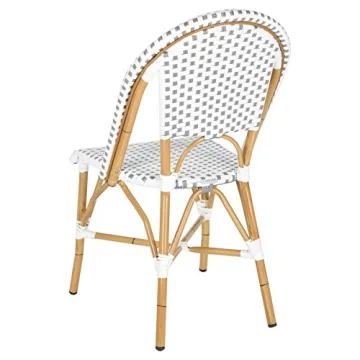 Safavieh Home Collection Hooper Indoor-Outdoor Stacking Side Chairs | Blue & White | Set of 2