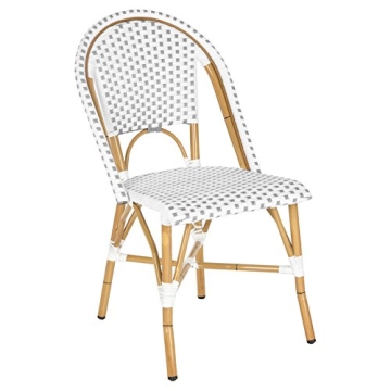 Safavieh Home Collection Hooper Indoor-Outdoor Stacking Side Chairs | Blue & White | Set of 2