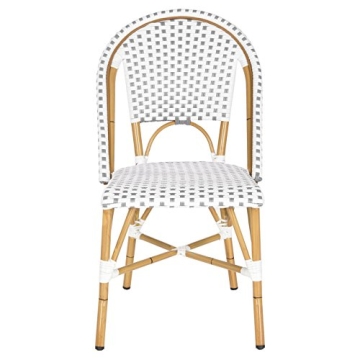 Safavieh Home Collection Hooper Indoor-Outdoor Stacking Side Chairs | Blue & White | Set of 2