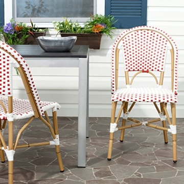 Safavieh Home Collection Hooper Indoor-Outdoor Stacking Side Chairs | Blue & White | Set of 2