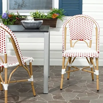 Safavieh Home Collection Hooper Indoor-Outdoor Stacking Side Chairs | Blue & White | Set of 2