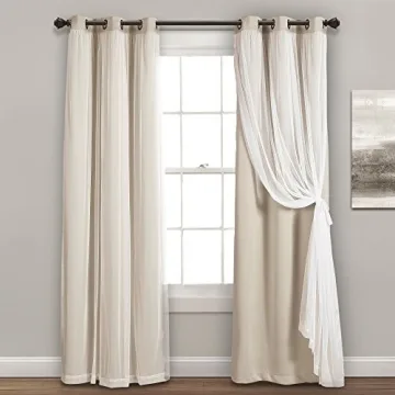 Lush Decor Sheer Grommet Curtains With Insulated Blackout Lining for Light Control and Style