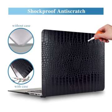 KEROM Compatible with MacBook Air 13 inch Case 2022-2018 M1 A2337 A2179 A1932, Crocodile MacBook Air...