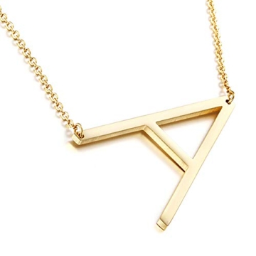 MOMOL 18K Gold Plated Initial Necklace Personalized Gift