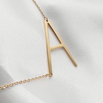 MOMOL 18K Gold Plated Initial Necklace Personalized Gift