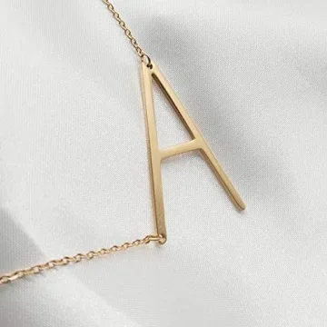 MOMOL 18K Gold Plated Initial Necklace Personalized Gift