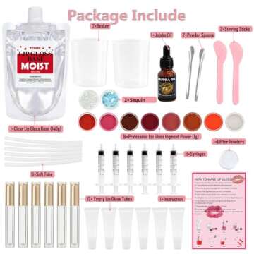Lip Gloss Making Kit, TSVATE Lip Gloss Kit, Diy Lip Gloss Making Kit, Fun Make Your Own Lipgloss Kid...