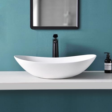 Davivy 24'' X 13.8'' Large Oval Vessel Sink with Pop Up Drain,Bathroom Vessel Sinks,Bathroom Sinks A...