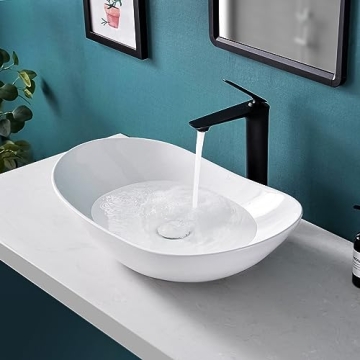 Elegant Davivy 24'' Oval Vessel Sink with Drain