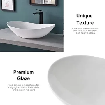 Elegant Davivy 24'' Oval Vessel Sink with Drain