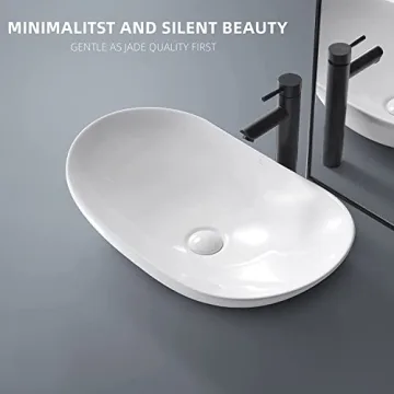 Elegant Davivy 24'' Oval Vessel Sink with Drain
