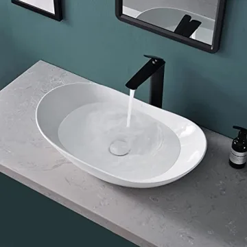Elegant Davivy 24'' Oval Vessel Sink with Drain