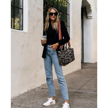 Canvas Tote Bag for Women Top Handle Handbag Crossbody Tote Bag for Women Canvas Tote Bag with Zipper Trendy Shoulder Bag Everything Tote Bag with Adjustable Strap