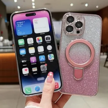 Glitter iPhone 12 Pro Max Case with Ring Holder