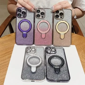 Glitter iPhone 12 Pro Max Case with Ring Holder