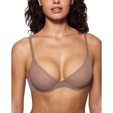 INLYRIC Women's Cosnufy Sheer Balconette Bra with Underwire