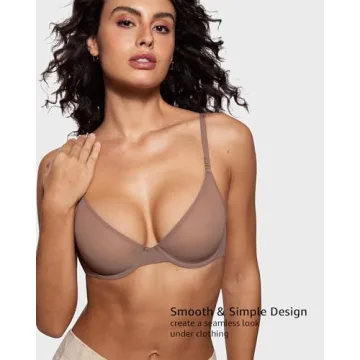 Cosnufy Sheer Balconette Bra for Comfortable Fit and Lift