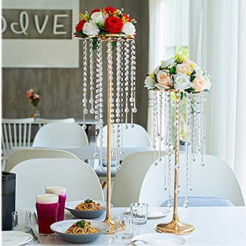 29.5in Gold Wedding Centerpieces - Set of 2 Vases