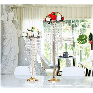 29.5in Gold Wedding Centerpieces - Set of 2 Vases