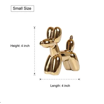 Handmade Gold Ceramic Dog Statue Elegant Home Décor