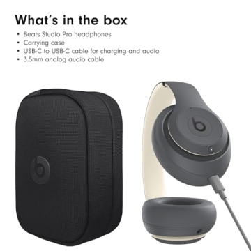 Beats Studio Pro - Premium Wireless Over-Ear Headphones- Up to 40-Hour Battery Life, Active Noise Cancelling, USB-C Lossless Audio, Apple & Android Compatible - Amazon Exclusive Sand Gray