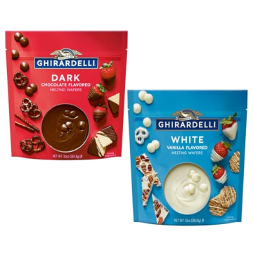 Ghirardelli Melting Wafers - Dark & White Chocolate - 10oz Variety Pack - Perfect for Dipping, Candy...