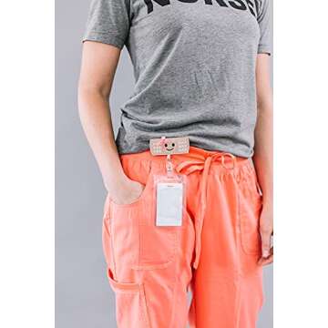 Nurseology Nurse Badge Reel Retractable – Nursing Name Badge Holder – Felt Badge Reel for Nurses, Students & Teachers – Cute Badge Reels for Nurses – Alligator Clip (Girl Bandaid)