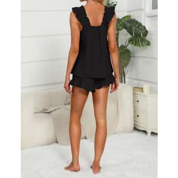 KFUBUO Women's Ruffle PJ Set for Brides and Summer Sleep