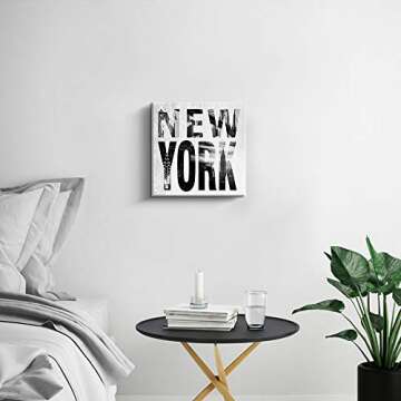 Pinetree Art Quotes Wall Decor - New York City Canvas Art (12x12)