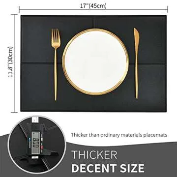 Punkspace Faux Leather Placemats Set of 6 Easy Clean