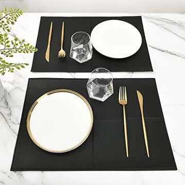 Punkspace Faux Leather Placemats Set of 6 Easy Clean