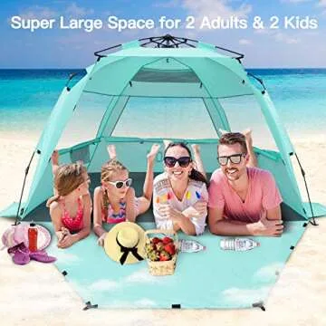 Pop Up Beach Tent for Families with UPF 50+ Protection
