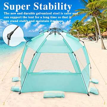 Pop Up Beach Tent for Families with UPF 50+ Protection
