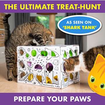 Cat Amazing MEGA – Cat Treat Puzzle Box – Interactive Treat Maze – Cat Puzzle Feeder – Treat...