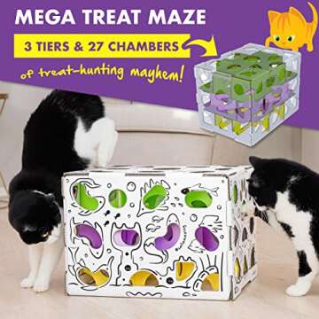 Cat Amazing MEGA – Cat Treat Puzzle Box – Interactive Treat Maze – Cat Puzzle Feeder – Treat Box for Indoor Cats – Enrichment Food Toy – Best Cat Toy Puzzle for Cats!
