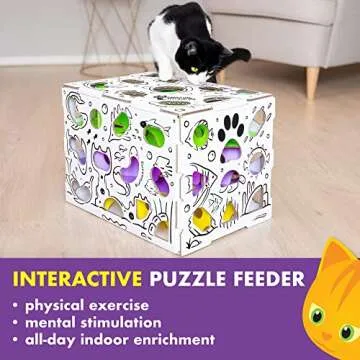 Cat Amazing MEGA – Cat Treat Puzzle Box – Interactive Treat Maze – Cat Puzzle Feeder – Treat Box for Indoor Cats – Enrichment Food Toy – Best Cat Toy Puzzle for Cats!