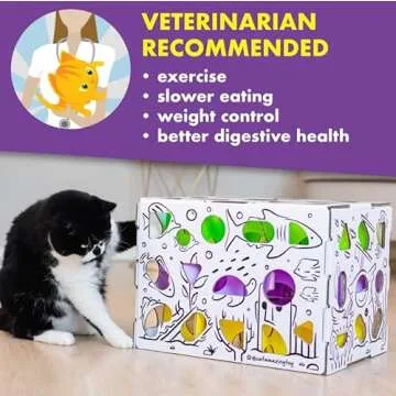 Cat Amazing MEGA – Cat Treat Puzzle Box – Interactive Treat Maze – Cat Puzzle Feeder – Treat Box for Indoor Cats – Enrichment Food Toy – Best Cat Toy Puzzle for Cats!